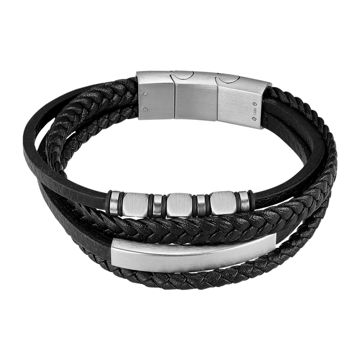 Nerjaveče Jeklo, Usnje Moška Zapestnica Lotus Style Ls2593-2-1