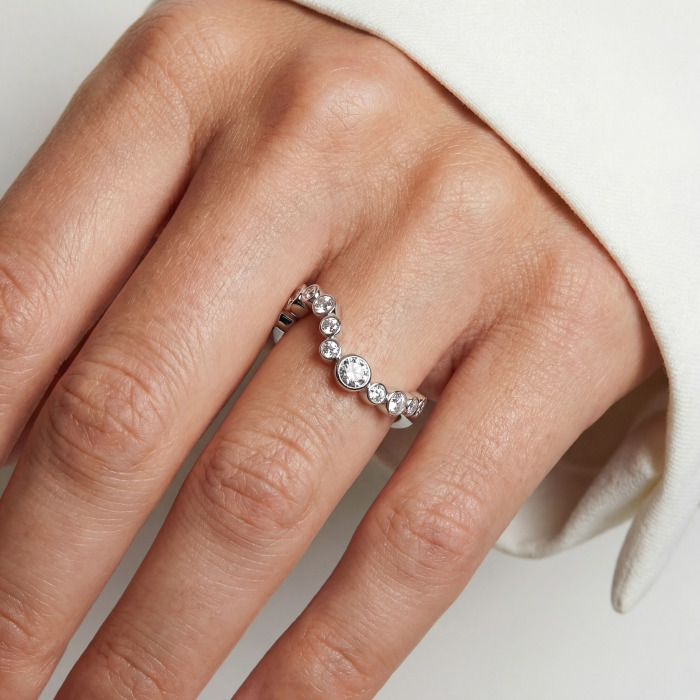 Srebro Ženska Prstan Sif Jakobs Sj-R2631-Cz-58