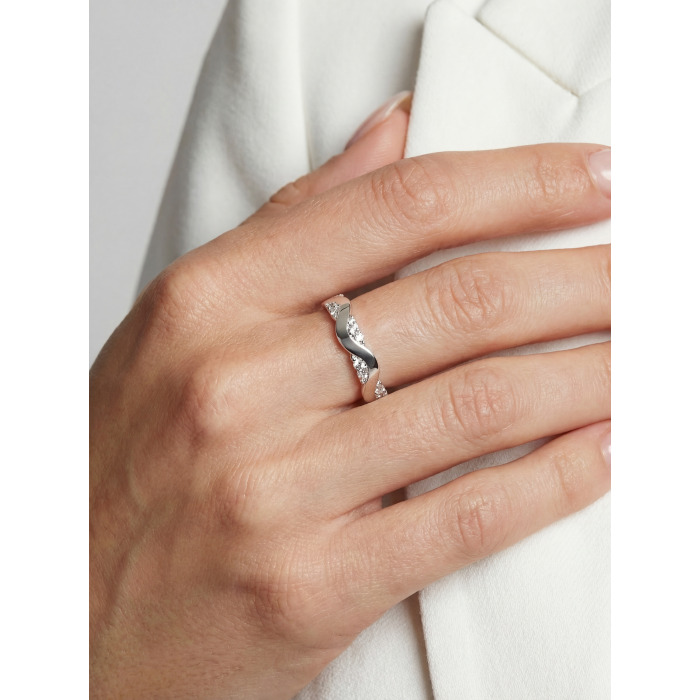 Srebro Ženska Prstan Sif Jakobs Sj-R2762-Cz-52