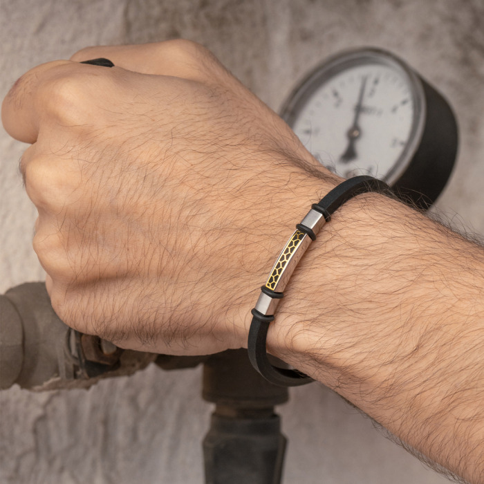 Nerjaveče Jeklo, Usnje Moška Zapestnica Lotus Style Ls2537-2-2