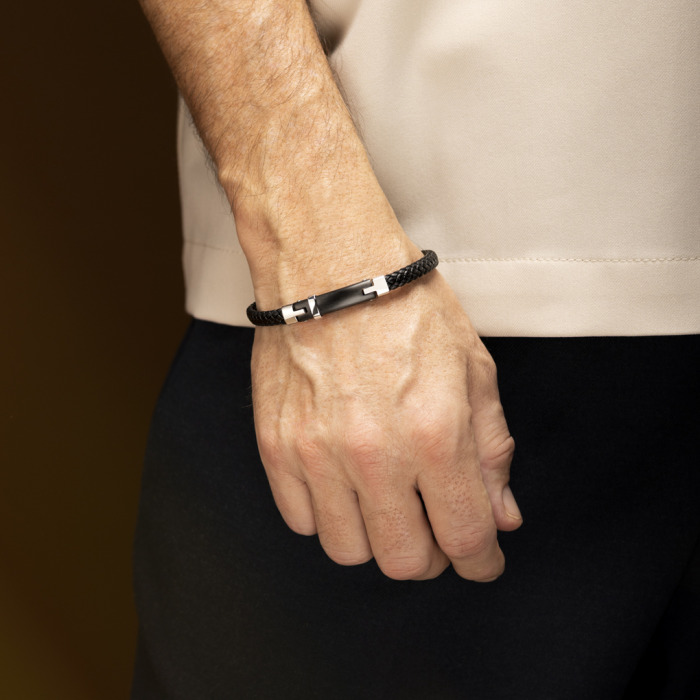 Nerjaveče Jeklo, Usnje Moška Zapestnica Lotus Style Ls2546-2-1