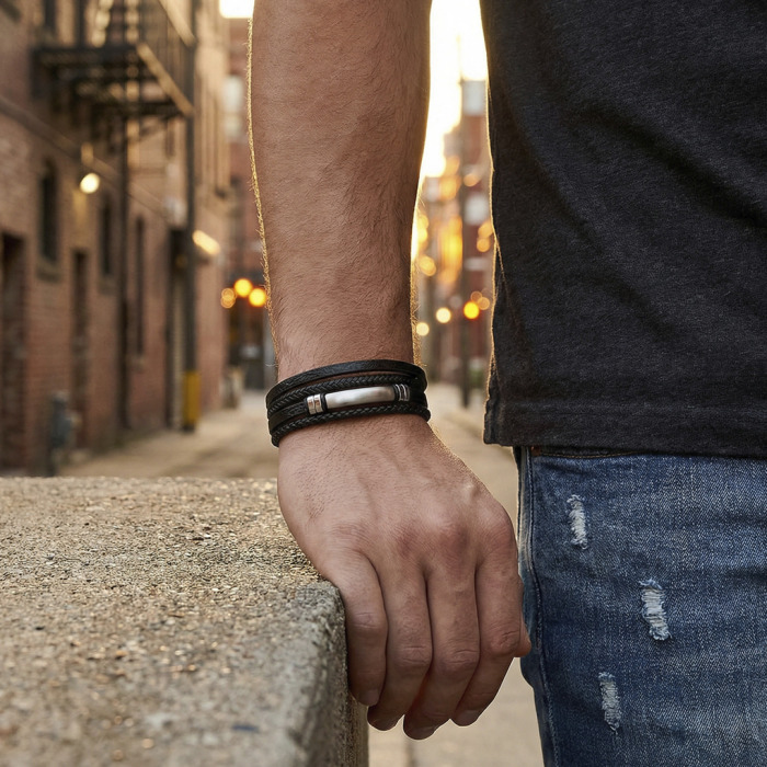 Nerjaveče Jeklo Moška Zapestnica Lotus Style Ls2589-2-1